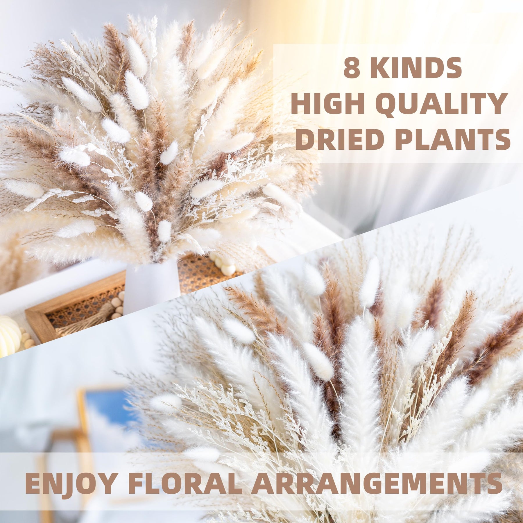 Natural Dried Pampas Grass Boho Home Decor Bouquet Phragmites Dried Flowers. 💥Flash Sale 💥